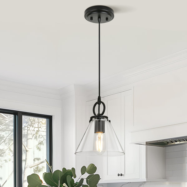 Ebern Designs 1Light Modern Pendant Light With Cone Lampshade